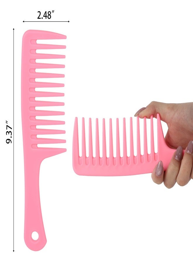 Tbestmax 6 Pack Hair Combs Wide Tooth Comb Large Multicolor Fine Tooth Rat Tail Comb, 9.3"L * 2.4"W - Image 2